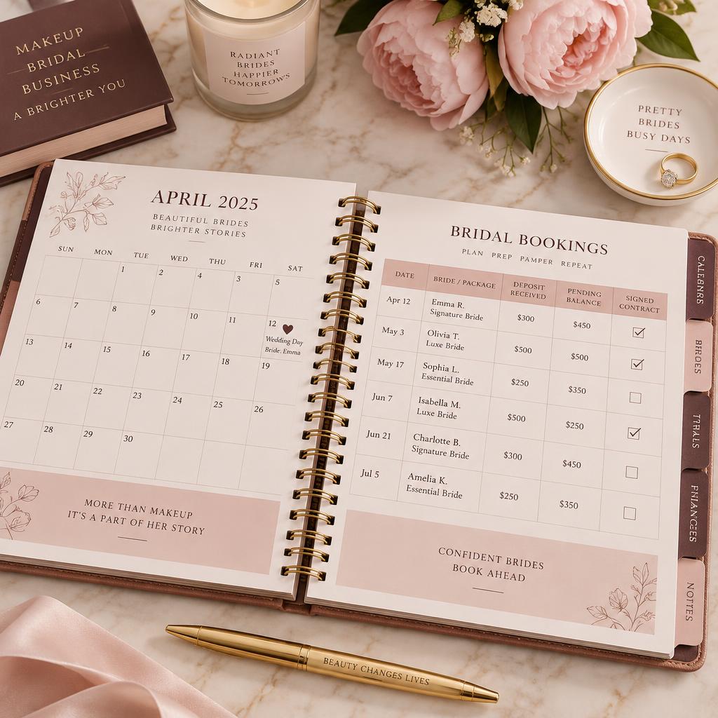 Mockup de la Agenda de Novias BRILLA™ con calendario y control de reservas