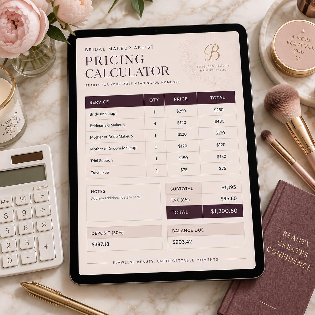 Mockup de la Calculadora de Precio BRILLA™ en una tablet